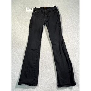 Lee Jeans Womens 2M Black Cotton Denim Stretch Dark Wash Bootcut Legs Streetwear